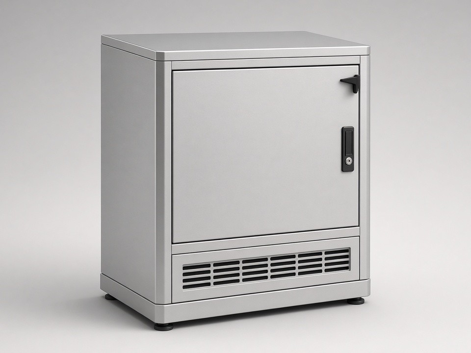 Fabricated sheet metal charging station cabinet enclosure