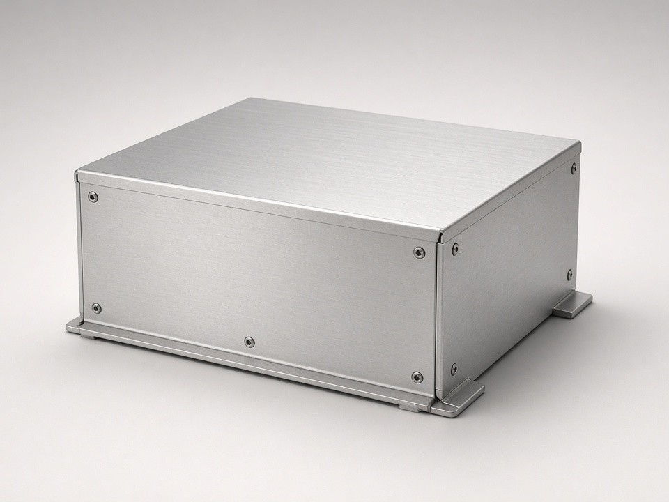 Communications equipment housing fabricated from sheet metal